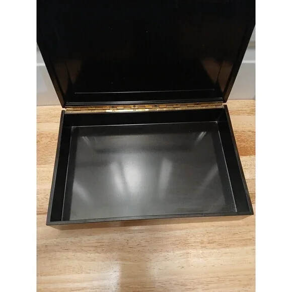 Couroc's‎ New Chest Couroc of Monterey California Box Decor Black Hinged Jewelry - Picture 12 of 12